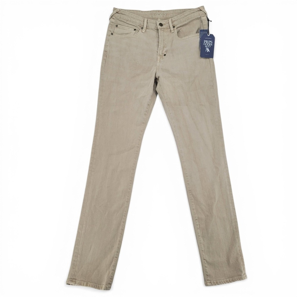 PRPS Goods Le Sabre Slim Straight Jeans 32x32 Beige Stretch Denim NWT